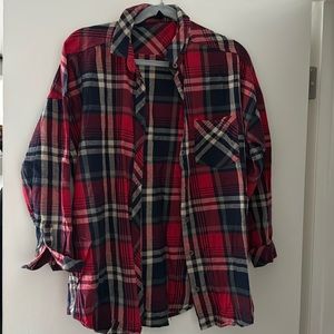 Striped red flannel